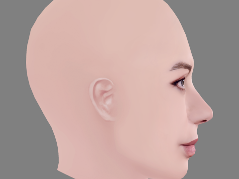 Maria Hervas Head - No Hair - Low poly head for game Modèle 3D