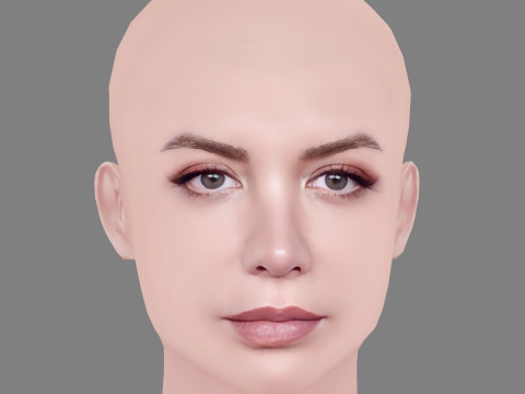 Maria Hervas Head - No Hair - Low poly head for game Modèle 3D