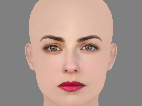 Maria Chiara Giannetta Head - No Hair - Low poly head for game Modelo 3D
