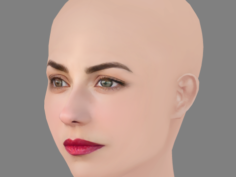 Maria Chiara Giannetta Head - No Hair - Low poly head for game Modelo 3D