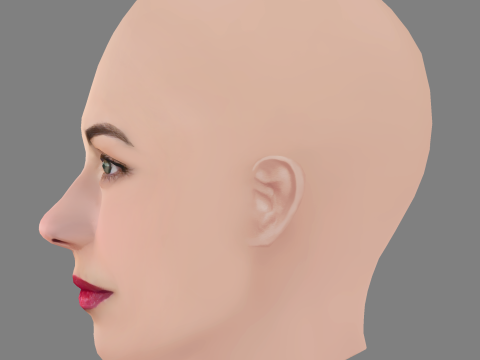 Maria Chiara Giannetta Head - No Hair - Low poly head for game Modelo 3D