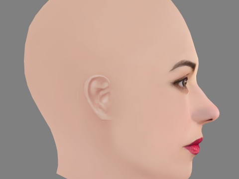Maria Chiara Giannetta Head - No Hair - Low poly head for game Modelo 3D