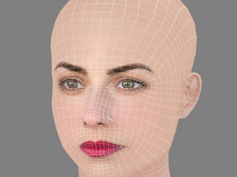 Maria Chiara Giannetta Head - No Hair - Low poly head for game Modelo 3D