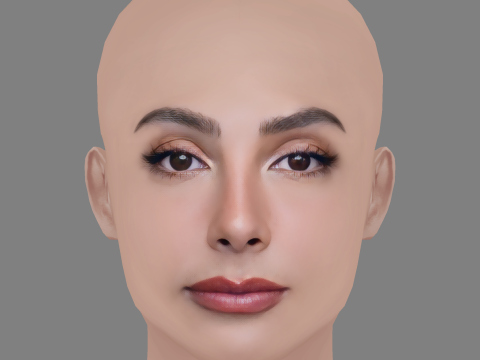 Maria Chacon Head - No Hair - Low poly head for game Modelo 3D