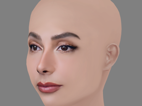 Maria Chacon Head - No Hair - Low poly head for game Modelo 3D