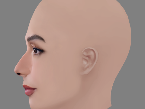 Maria Chacon Head - No Hair - Low poly head for game Modelo 3D