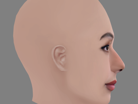 Maria Chacon Head - No Hair - Low poly head for game Modelo 3D