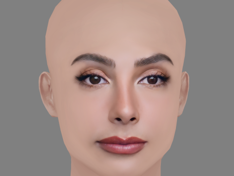 Maria Chacon Head - No Hair - Low poly head for game Modelo 3D