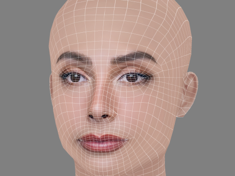 Maria Chacon Head - No Hair - Low poly head for game Modelo 3D