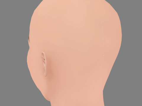 Maisie Williams Head - No Hair - Low poly head for game 3D Model