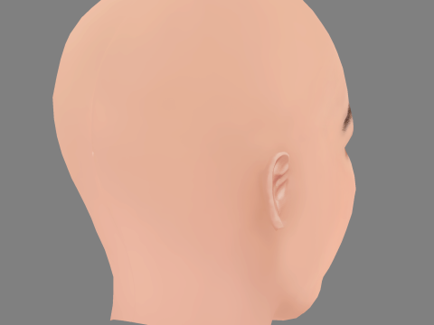 Maisie Williams Head - No Hair - Low poly head for game 3D Model