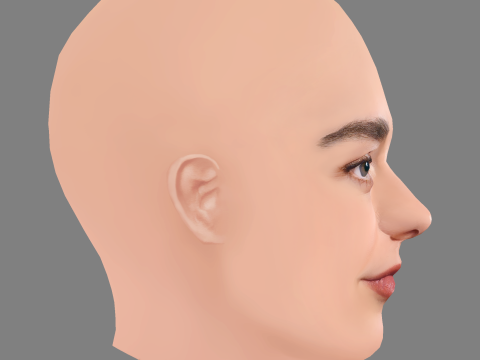 Maisie Williams Head - No Hair - Low poly head for game 3D Model