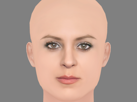 Maggie Civantos Head - No Hair - Low poly head for game Modello 3D