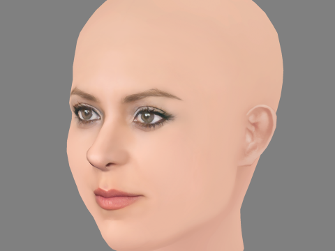 Maggie Civantos Head - No Hair - Low poly head for game Modello 3D