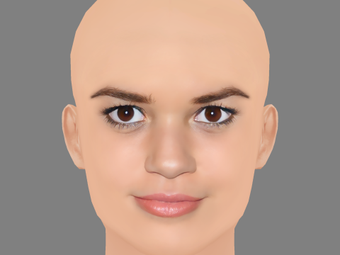 Madison Pettis Head - No Hair - Low poly head for game 3Dモデル