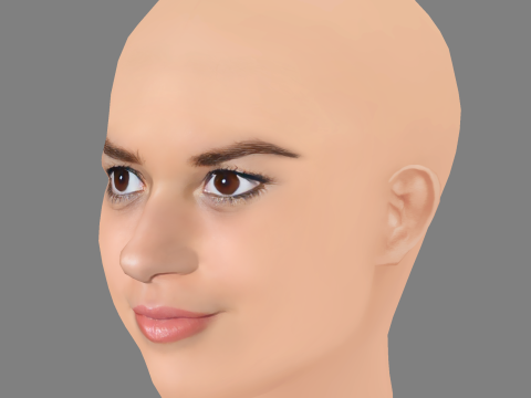 Madison Pettis Head - No Hair - Low poly head for game 3Dモデル