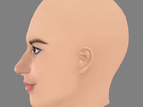 Madison Pettis Head - No Hair - Low poly head for game 3Dモデル