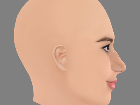 Madison Pettis Head - No Hair - Low poly head for game 3Dモデル