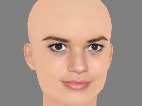 Madison Pettis Head - No Hair - Low poly head for game 3Dモデル