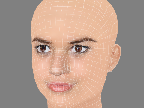Madison Pettis Head - No Hair - Low poly head for game 3Dモデル