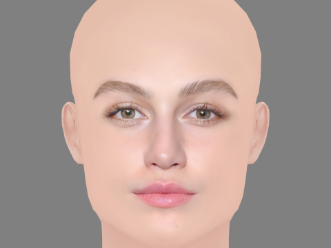 Madison Lintz Head - No Hair - Low poly head for game 3D Модель