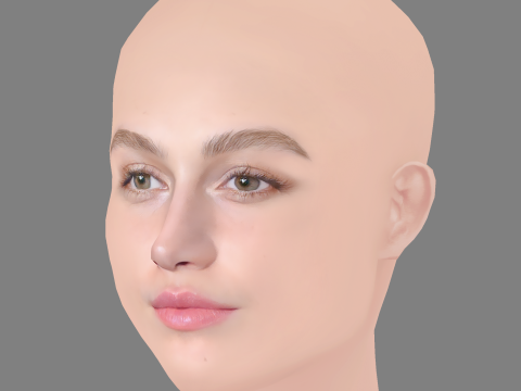 Madison Lintz Head - No Hair - Low poly head for game 3D Модель
