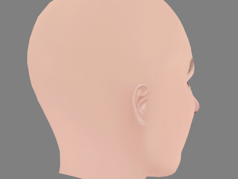 Madison Lintz Head - No Hair - Low poly head for game 3D Модель