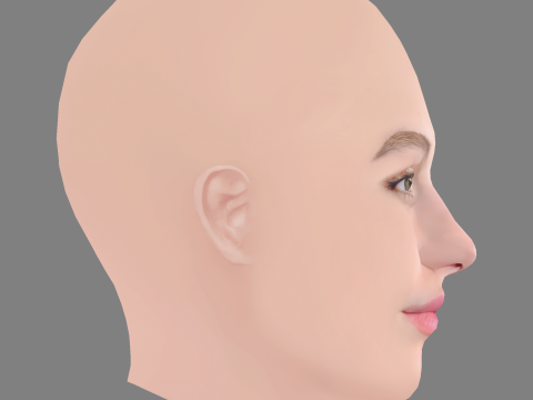 Madison Lintz Head - No Hair - Low poly head for game 3D Модель