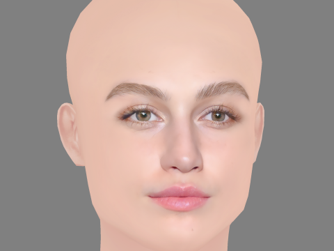 Madison Lintz Head - No Hair - Low poly head for game 3D Модель