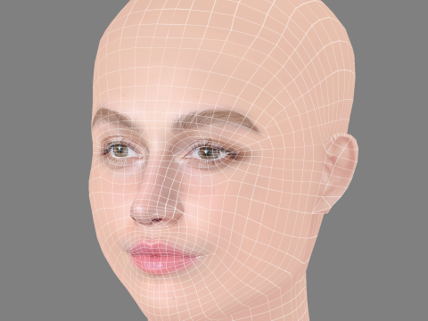 Madison Lintz Head - No Hair - Low poly head for game 3D Модель