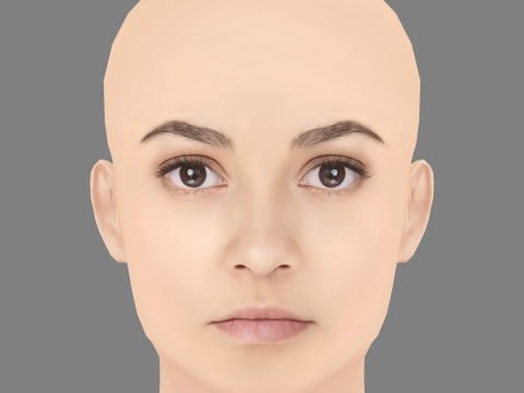 Madison Cheeatow Head - No Hair - Low poly head for game Model 3D