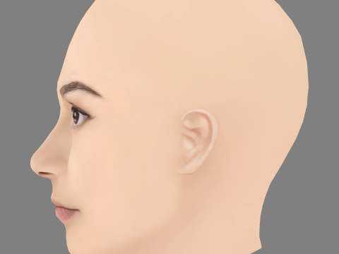 Madison Cheeatow Head - No Hair - Low poly head for game Model 3D