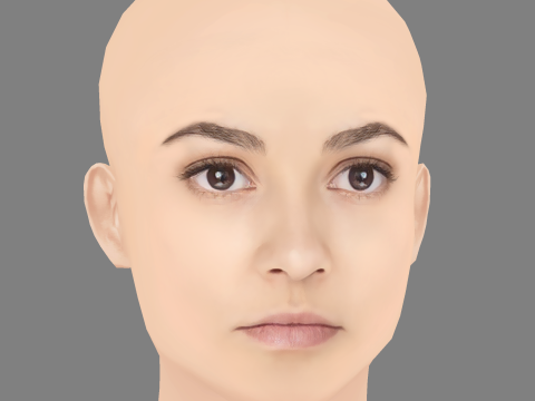 Madison Cheeatow Head - No Hair - Low poly head for game Model 3D