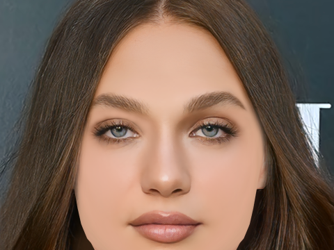 Maddie Ziegler Head - No Hair - Low poly head for game Modèle 3D