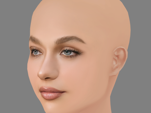 Maddie Ziegler Head - No Hair - Low poly head for game 3D मॉडल