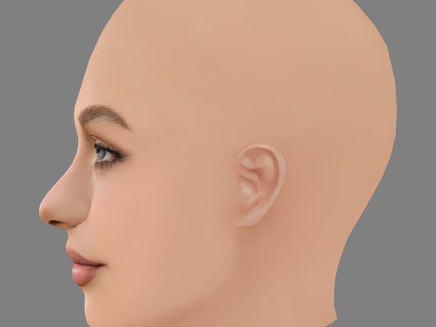 Maddie Ziegler Head - No Hair - Low poly head for game 3D मॉडल