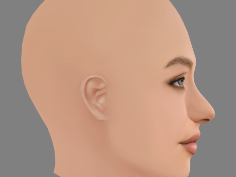 Maddie Ziegler Head - No Hair - Low poly head for game 3D मॉडल