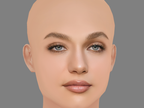 Maddie Ziegler Head - No Hair - Low poly head for game 3D मॉडल
