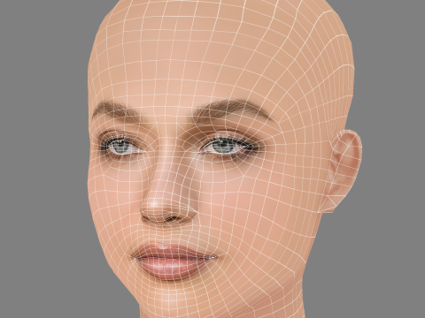 Maddie Ziegler Head - No Hair - Low poly head for game 3D मॉडल