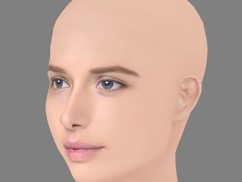 Lyubov Aksyonova Head - No Hair - Low poly head for game 3D 模型