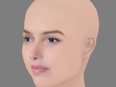 Lyna Khoudri Head - No Hair - Low poly head for game 3D Model
