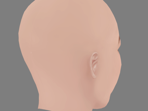 Lyna Khoudri Head - No Hair - Low poly head for game 3D Model