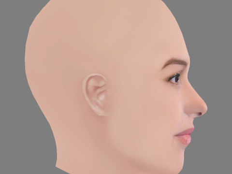 Lyna Khoudri Head - No Hair - Low poly head for game 3D Model