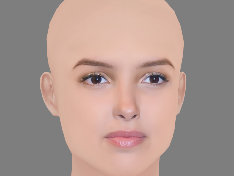 Lyna Khoudri Head - No Hair - Low poly head for game 3D Model