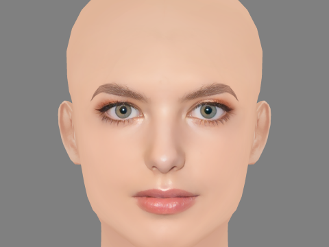 Lyliana Wray Head - No Hair - Low poly head for game 3D Модель