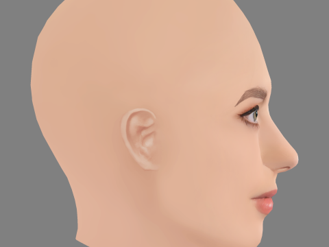 Lyliana Wray Head - No Hair - Low poly head for game 3D Модель