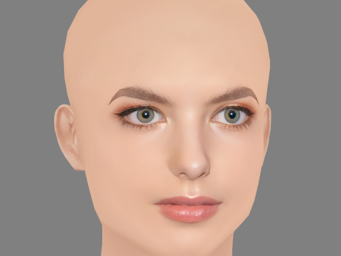 Lyliana Wray Head - No Hair - Low poly head for game 3D Модель