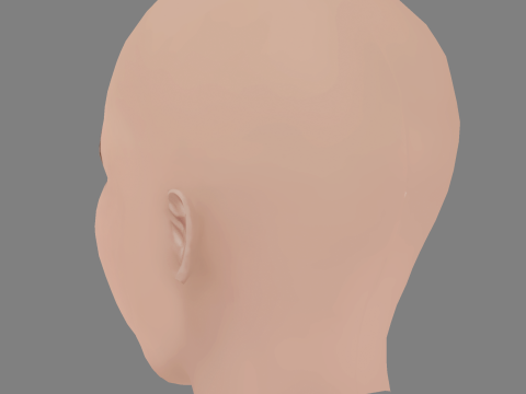 Lou de Laage Head - No Hair - Low poly head for game Modelo 3D