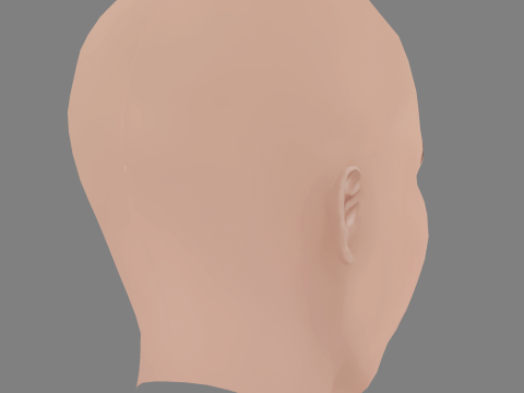 Lou de Laage Head - No Hair - Low poly head for game Modelo 3D