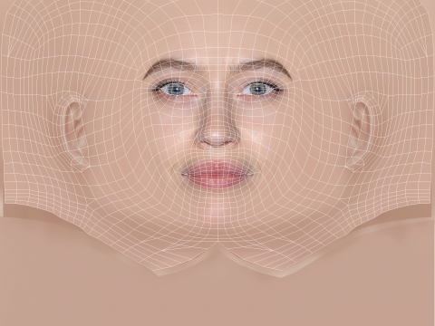 Lou de Laage Head - No Hair - Low poly head for game Modelo 3D